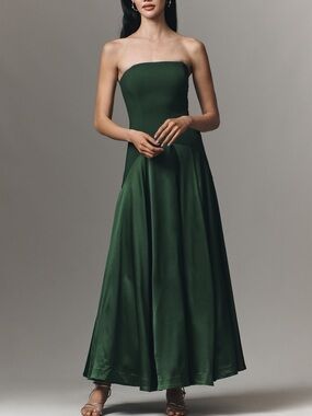 hutch strapless sheer bow maxi dress Hutch Strapless Bow Sash Maxi Dress